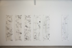 2- Paisagens Imaginárias -Desenhos de 180x46cm -Nanquim sobre Papel de Arroz