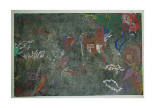 5- Densidade - Acrílica sobre serigrafia de pó de grafite - 29x42cm