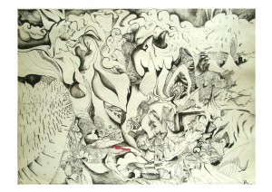 8- Sonhos - Nanquim sobre Papel - 29x42cm