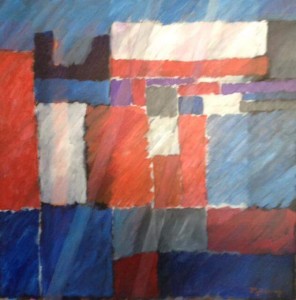 Cidade Paralisada - Série Estrutura Urbana - Acrílica sobre Tela - 100x100cm